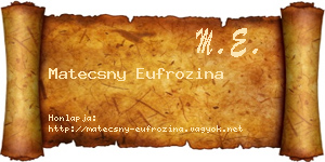 Matecsny Eufrozina névjegykártya